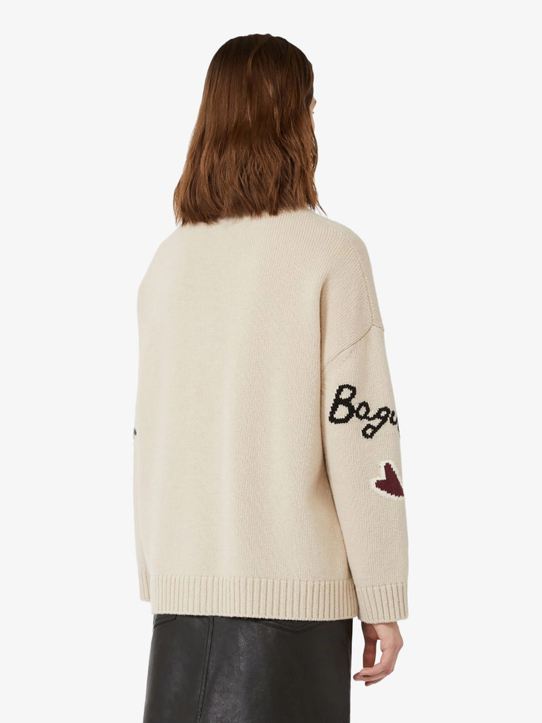 WEEKEND MAXMARA cardigan belgio over in filato donna panna lana