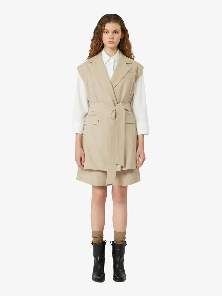 WEEKEND MAXMARA smanicato detroit in crêpe donna beige cotone