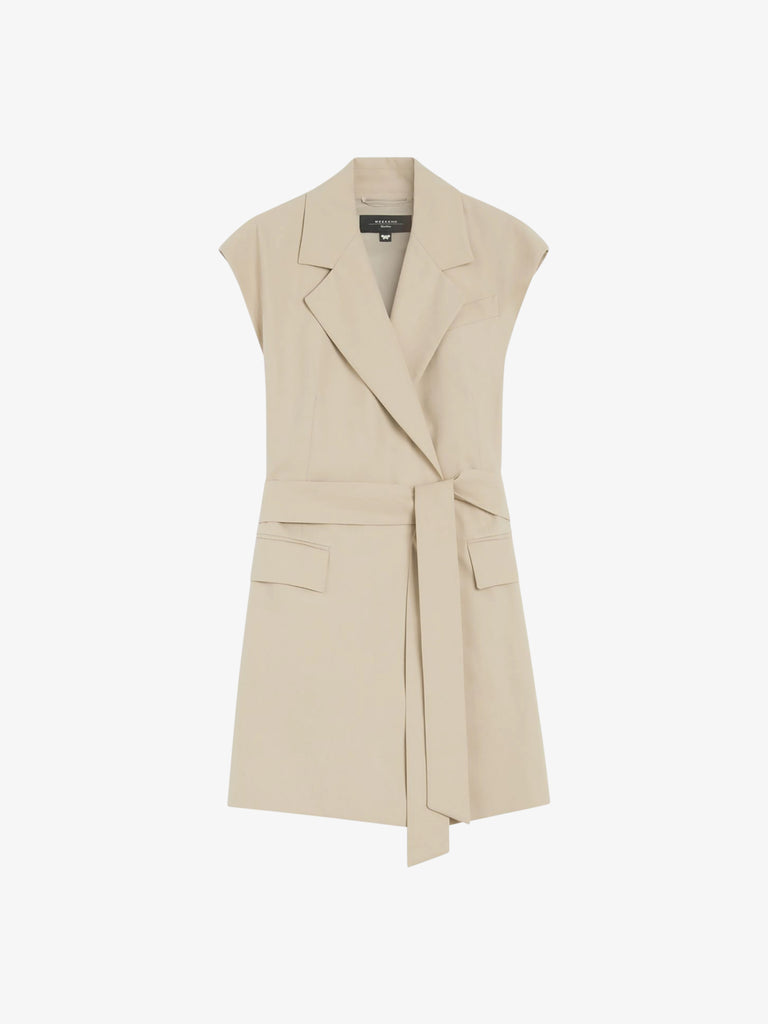 WEEKEND MAXMARA smanicato detroit in crêpe donna beige cotone