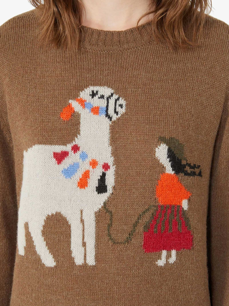 WEEKEND MAXMARA maglia nitra in alpaca donna marrone