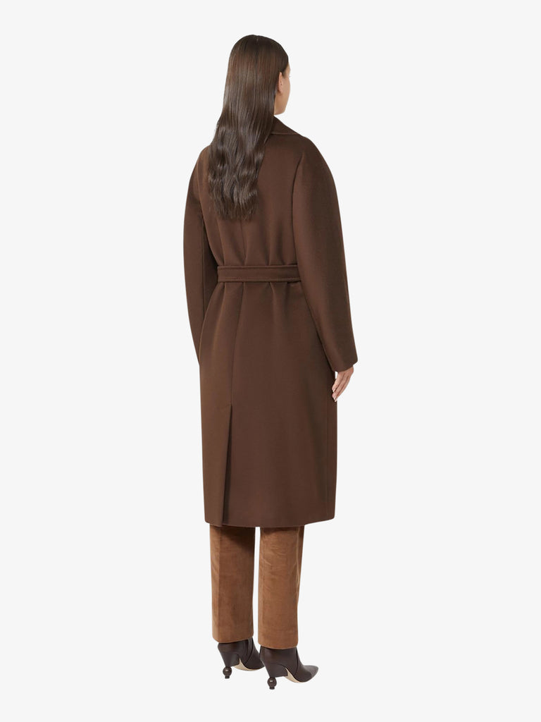 WEEKEND MAXMARA cappotto resina midi doppiopetto donna marrone