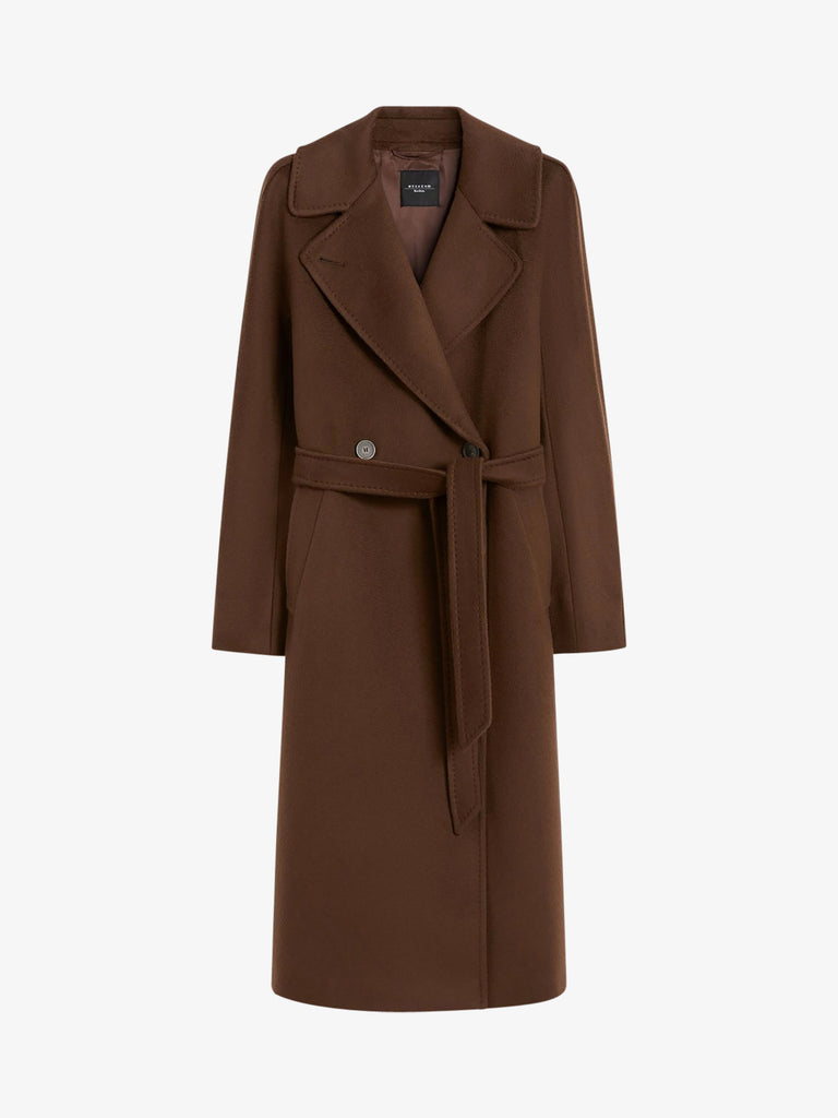 WEEKEND MAXMARA cappotto resina midi doppiopetto donna marrone