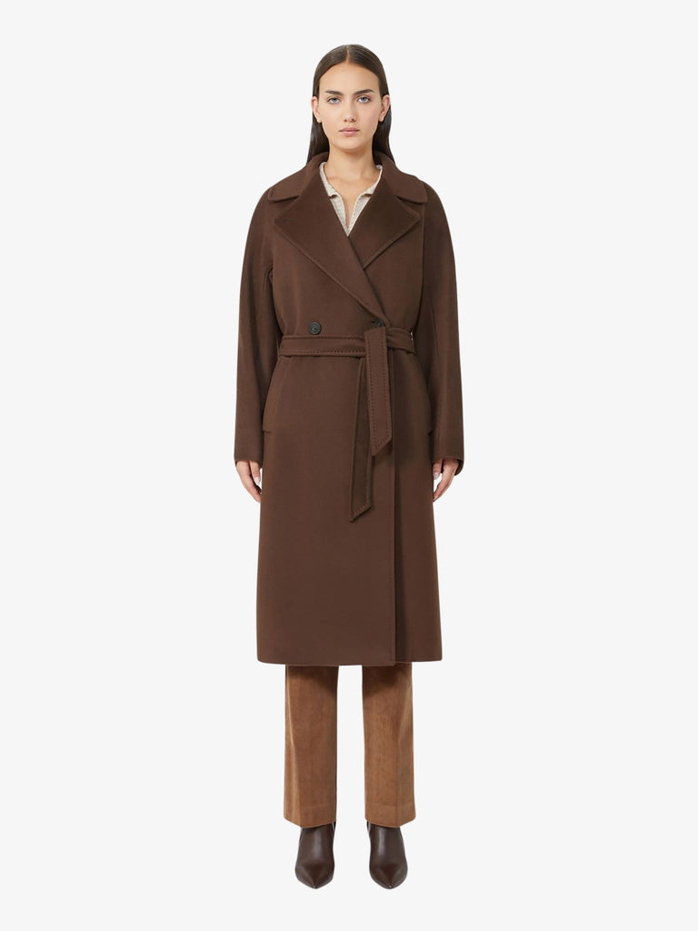 WEEKEND MAXMARA cappotto resina midi doppiopetto donna marrone