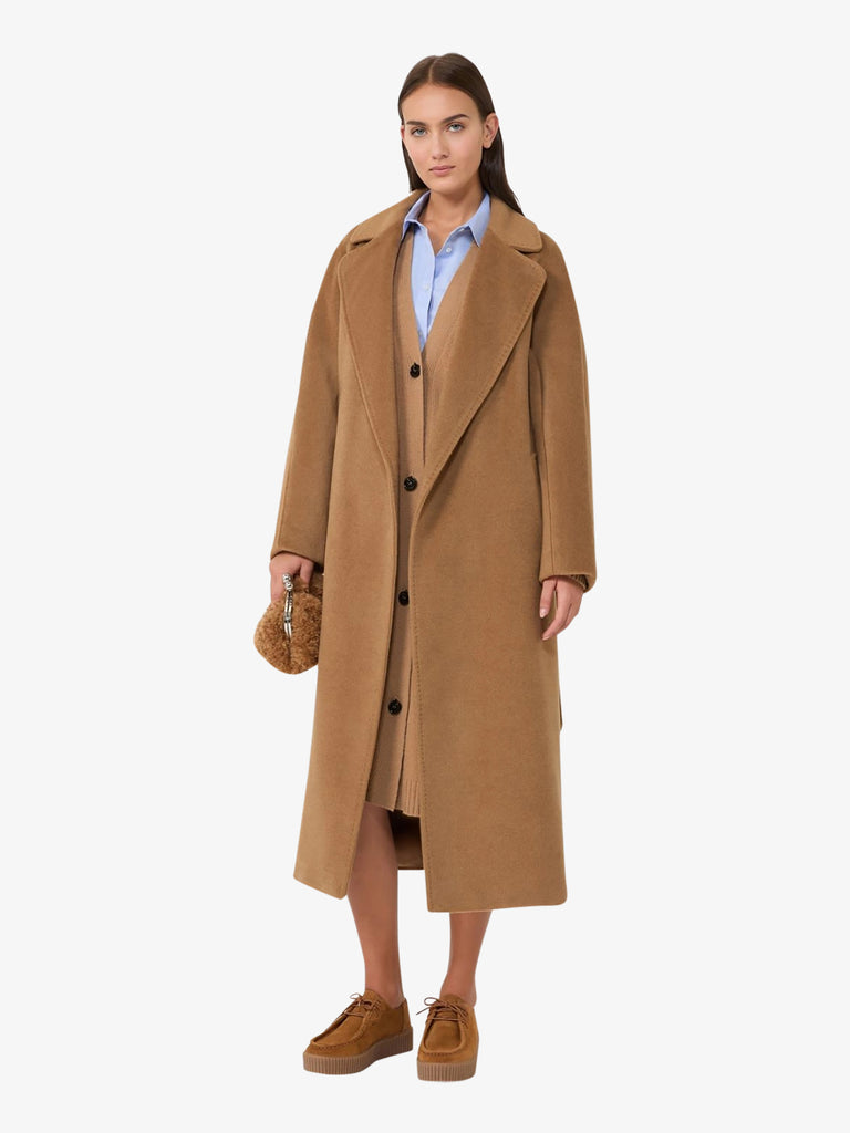 WEEKEND MAXMARA cappotto tempera lungo donna beige lana