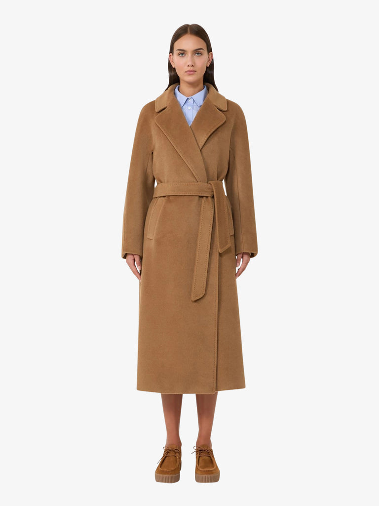 WEEKEND MAXMARA cappotto tempera lungo donna beige lana
