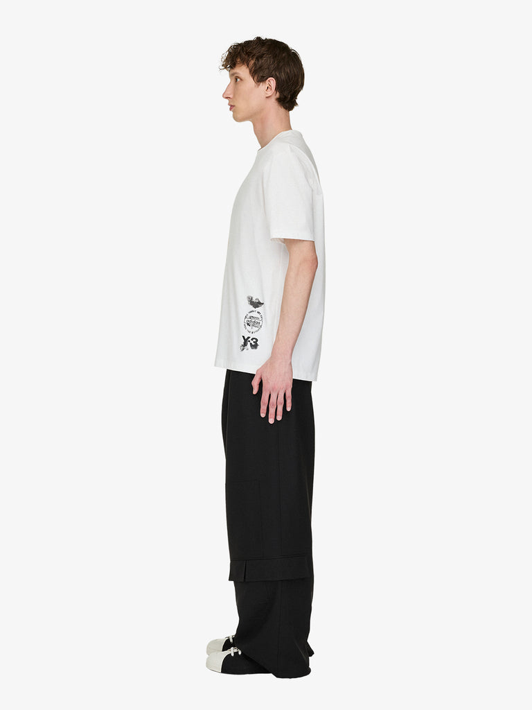 Y-3 t-shirt aop sleeve tee bianco cotone