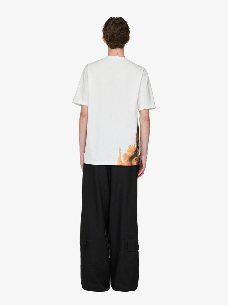 Y-3 t-shirt aop sleeve tee bianco cotone