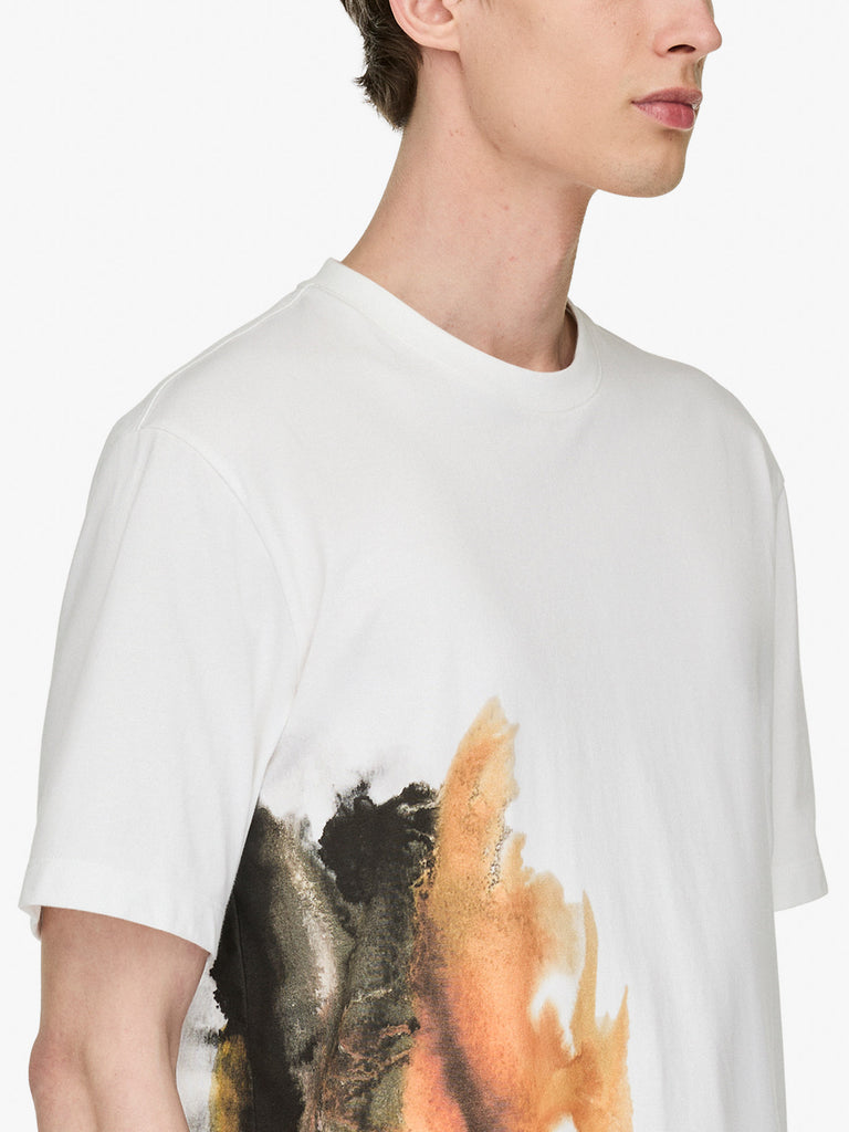 Y-3 t-shirt aop sleeve tee bianco cotone