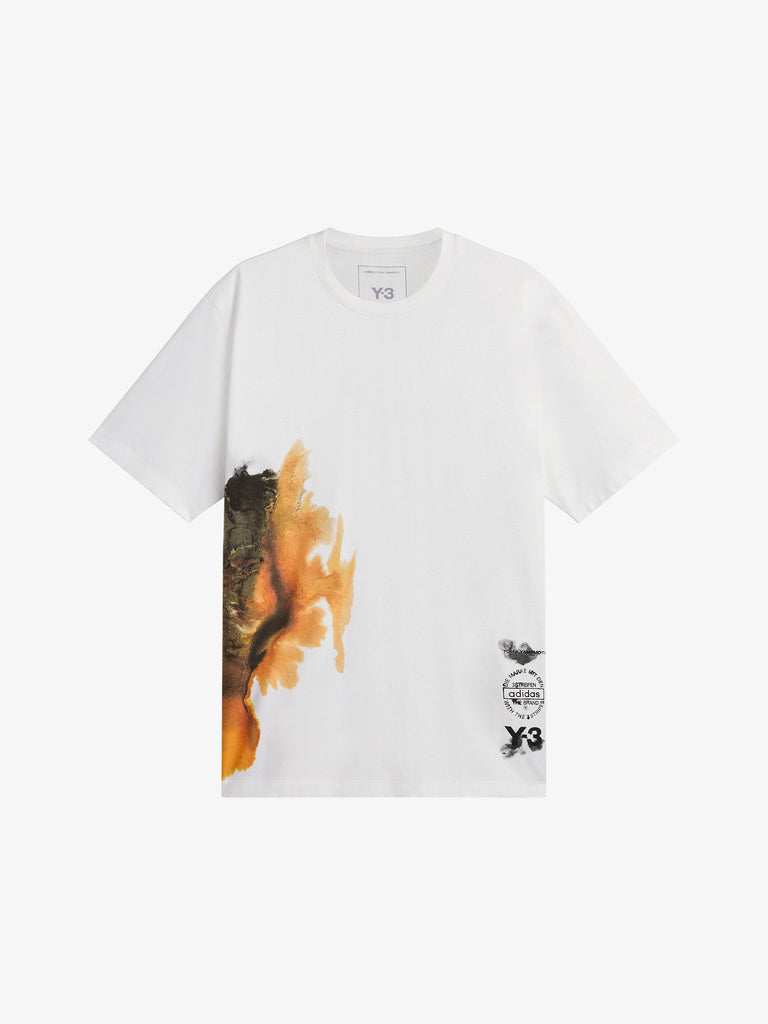 Y-3 t-shirt aop sleeve tee bianco cotone