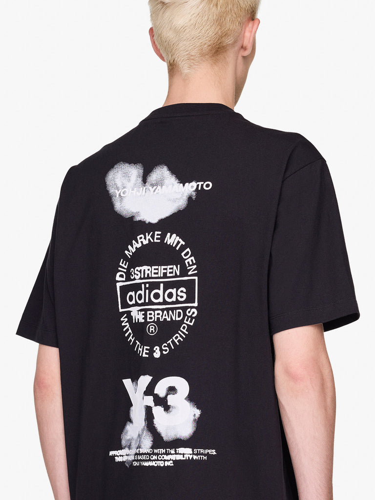 Y-3 t-shirt graphic sleeve tee nero cotone