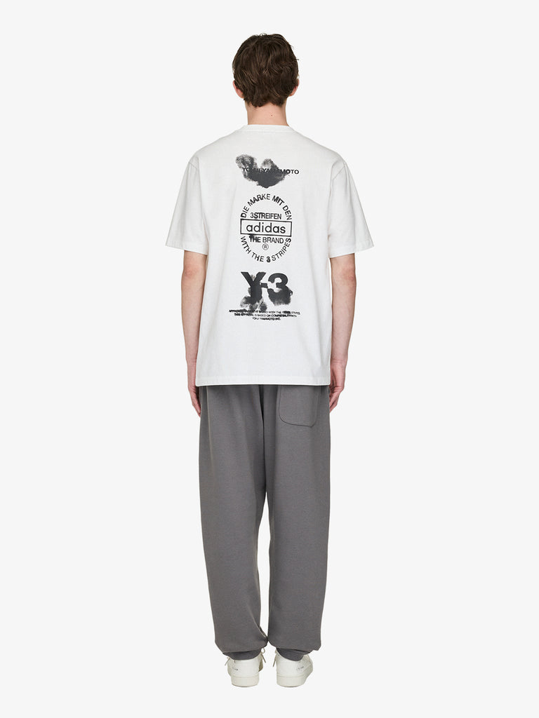 Y-3 t-shirt graphic sleeve tee bianco cotone