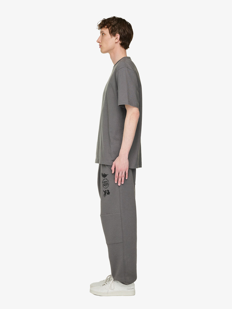 Y-3 t-shirt graphic sleeve tee grigio cotone