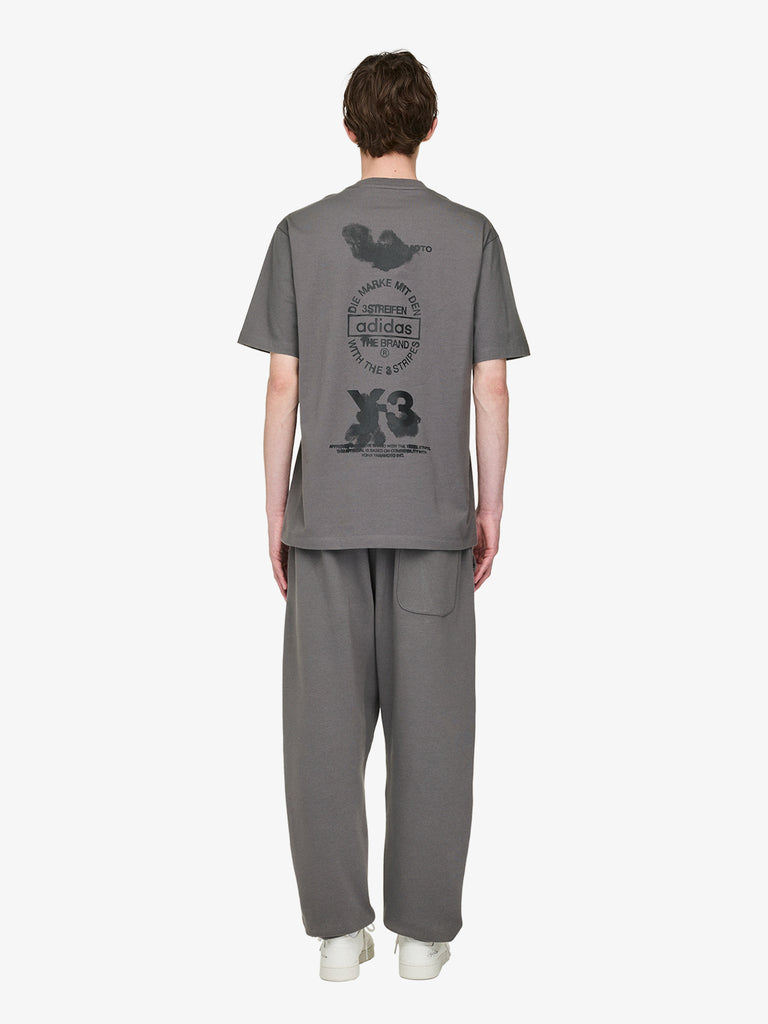 Y-3 t-shirt graphic sleeve tee grigio cotone