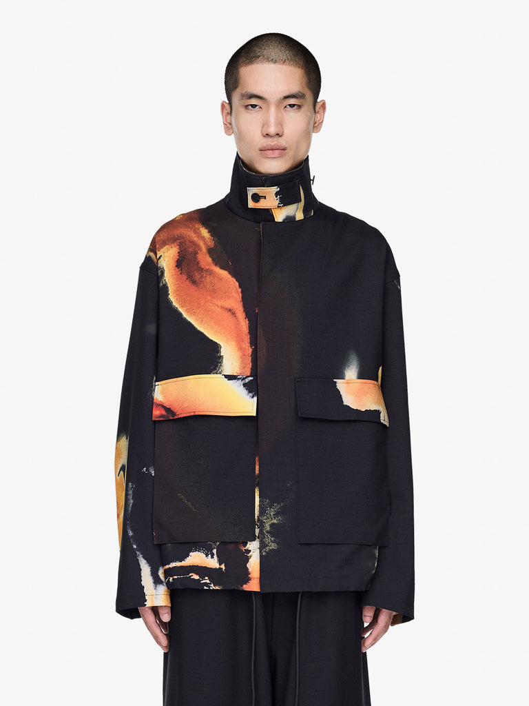 Y-3 giubbotto aop uomo nero polietilene
