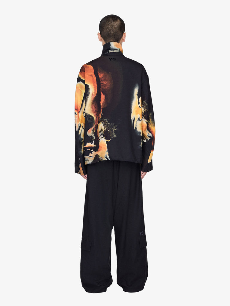 Y-3 giubbotto aop uomo nero polietilene