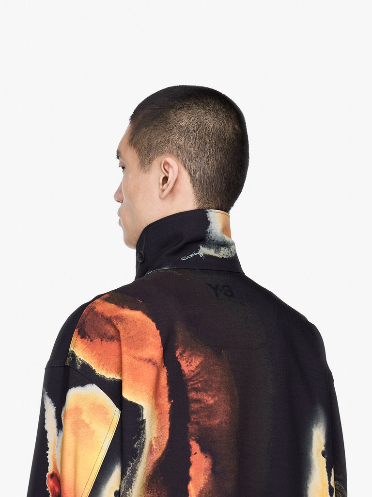 Y-3 giubbotto aop uomo nero polietilene