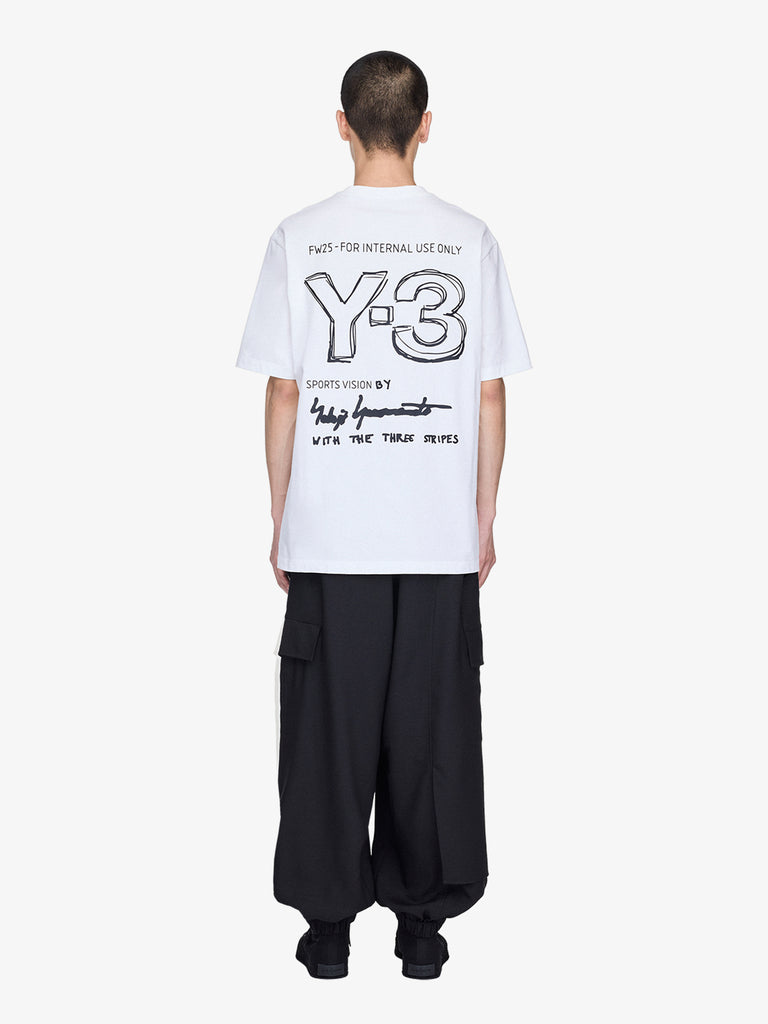 Y-3 t-shirt ss tee bianco cotone
