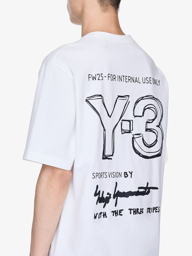 Y-3 t-shirt ss tee bianco cotone