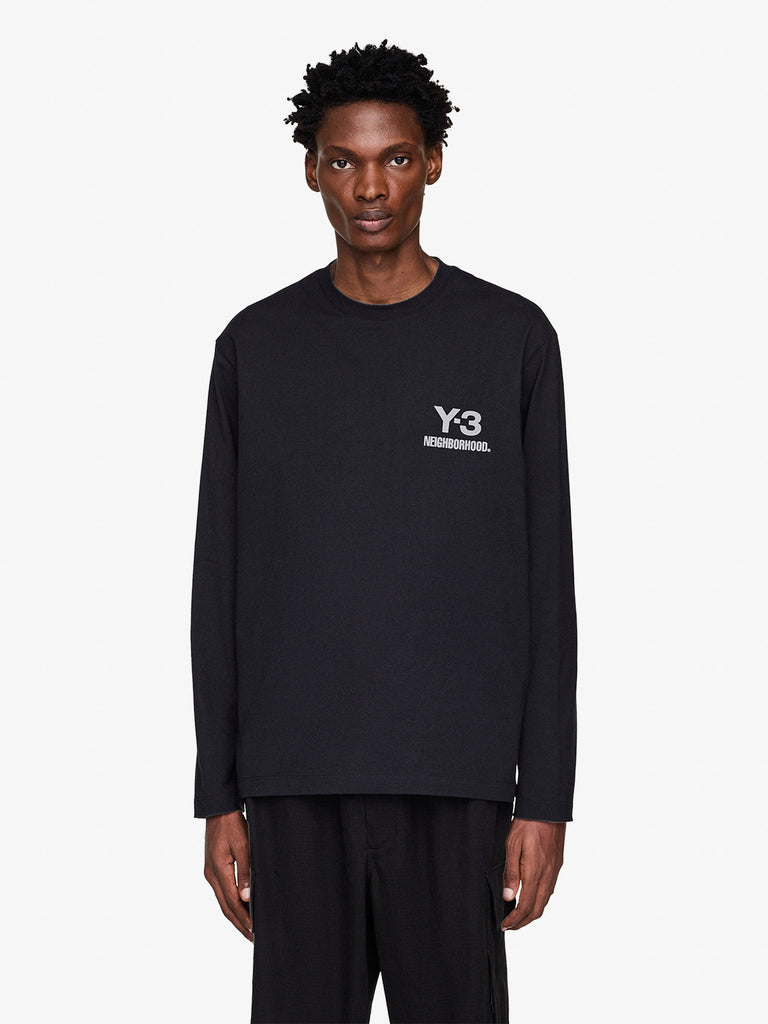 Y3 X NEIGHBORHOOD t-shirt nbhd logoa manica lunga uomo nero cotone