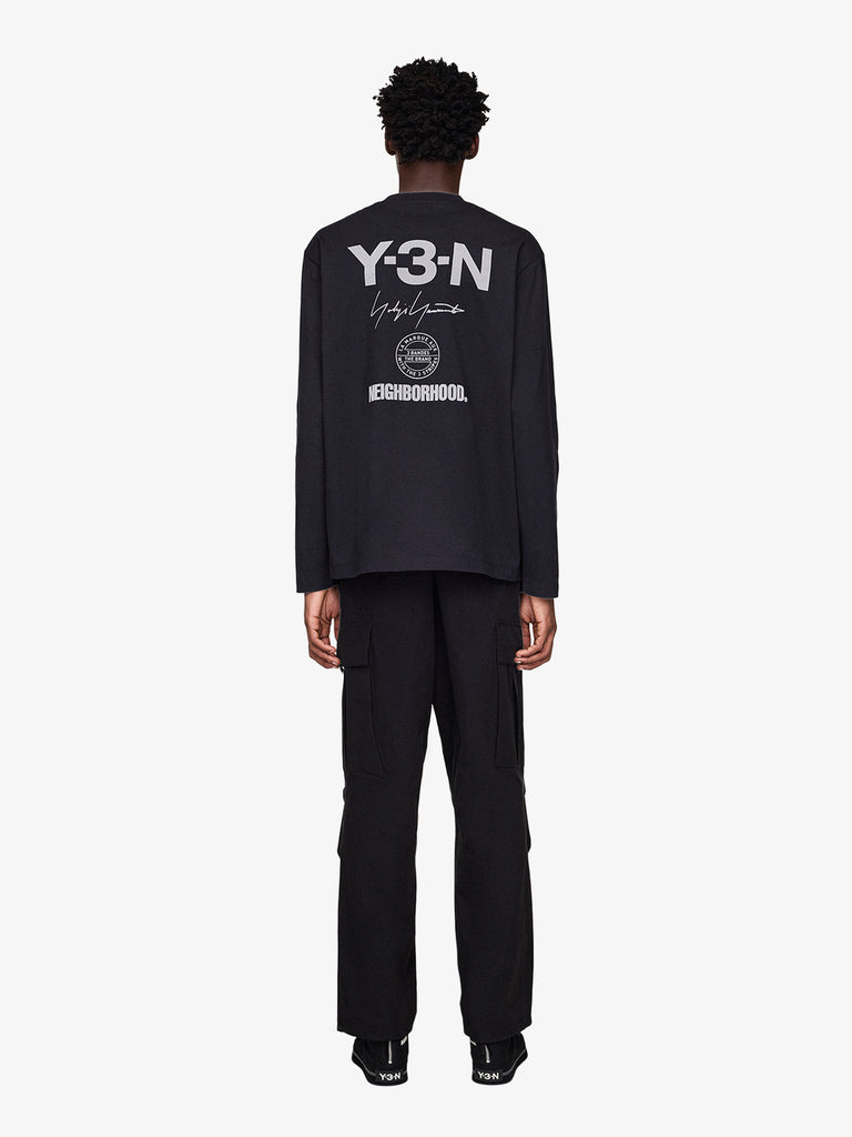 Y3 X NEIGHBORHOOD t-shirt nbhd logoa manica lunga uomo nero cotone