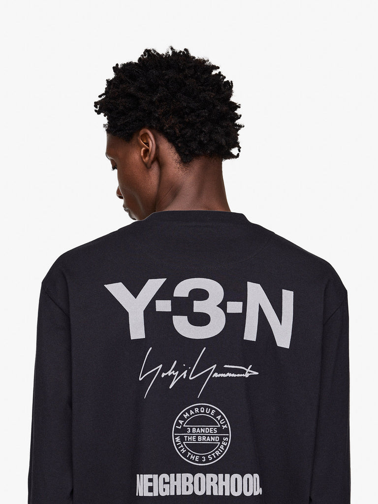 Y3 X NEIGHBORHOOD t-shirt nbhd logoa manica lunga uomo nero cotone