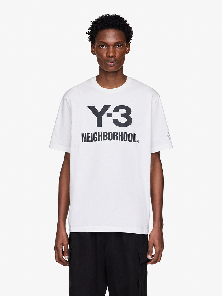 Y3 X NEIGHBORHOOD t-shirt nbhd logo uomo bianco cotone