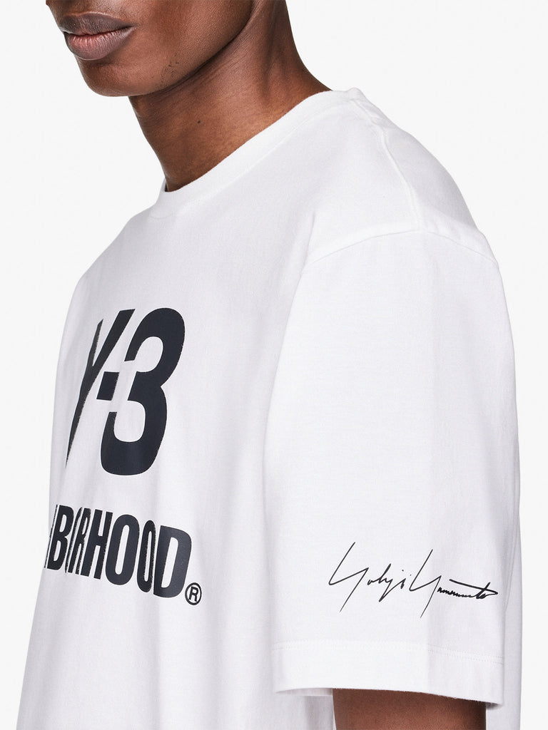 Y3 X NEIGHBORHOOD t-shirt nbhd logo uomo bianco cotone