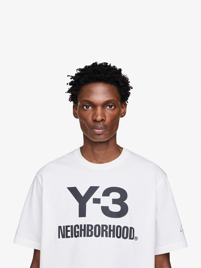 Y3 X NEIGHBORHOOD t-shirt nbhd logo uomo bianco cotone