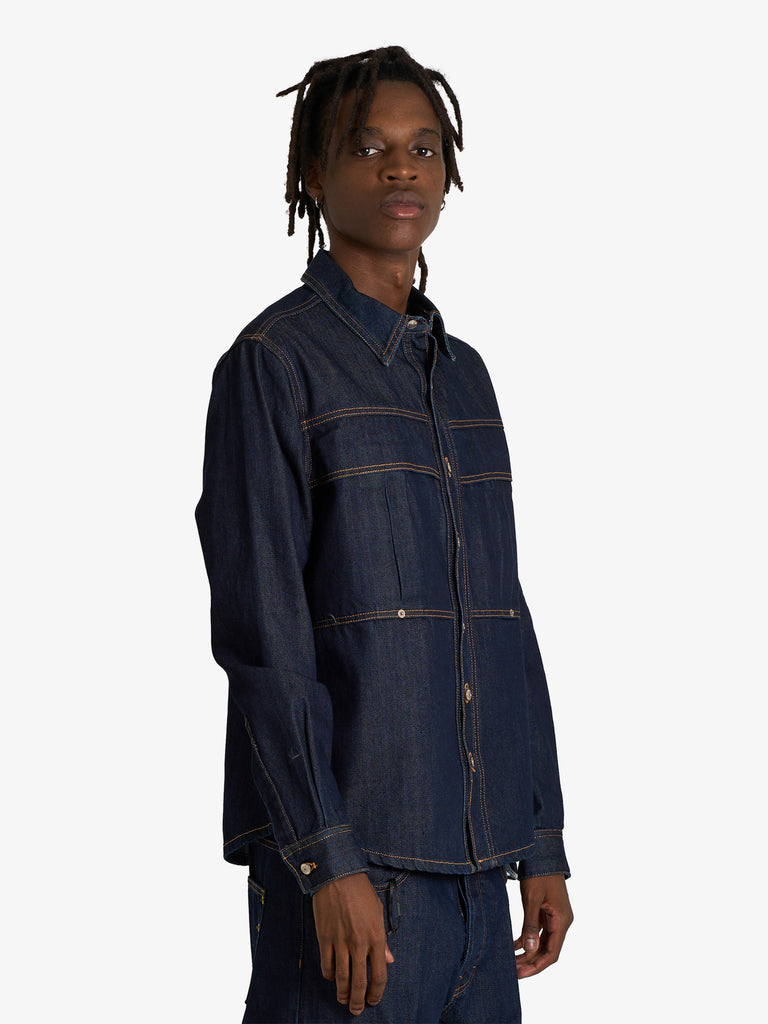 YES LONDON camicia xcm7210 uomo denim cotone