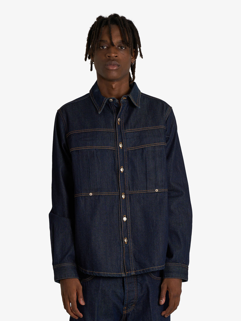 YES LONDON camicia xcm7210 uomo denim cotone