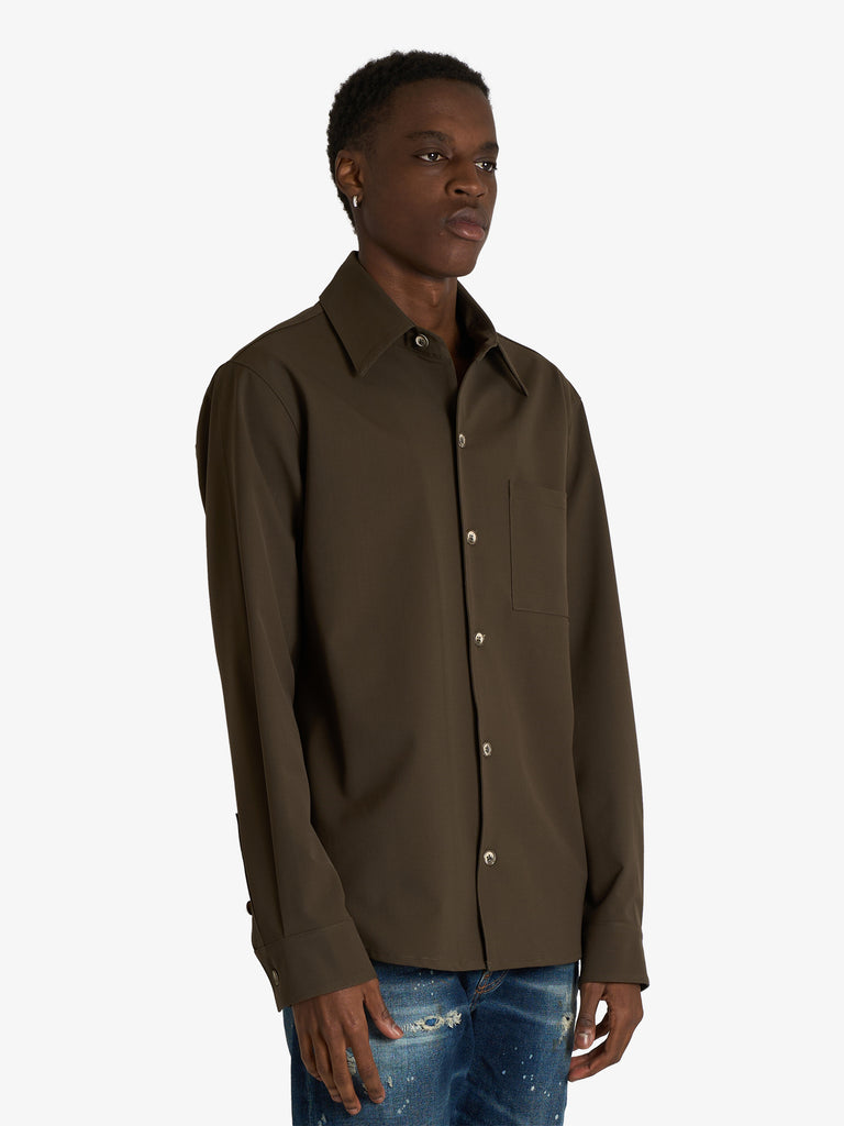 YES LONDON camicia in fresco lana xcm7211 uomo militare