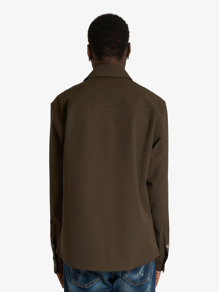 YES LONDON camicia in fresco lana xcm7211 uomo militare