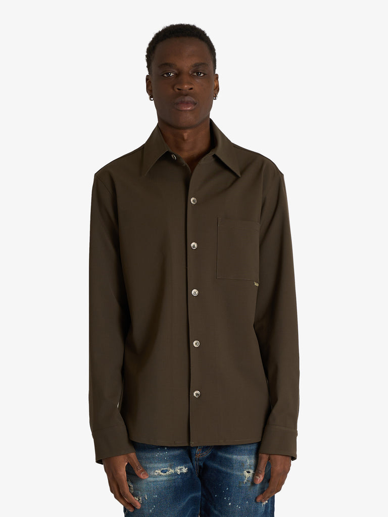 YES LONDON camicia in fresco lana xcm7211 uomo militare