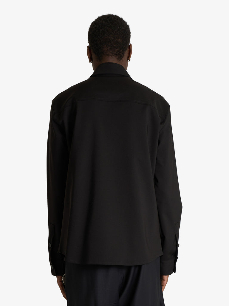 YES LONDON camicia in fresco lana xcm7211 uomo nero