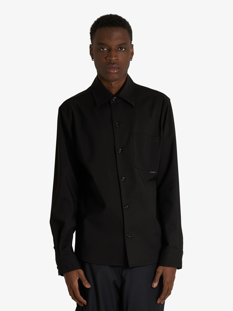 YES LONDON camicia in fresco lana xcm7211 uomo nero