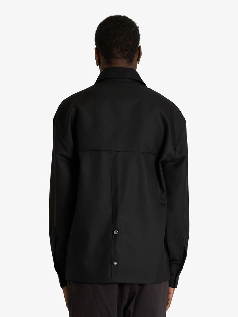 YES LONDON camicia con ampie tasche xcm7212 uomo nero lana