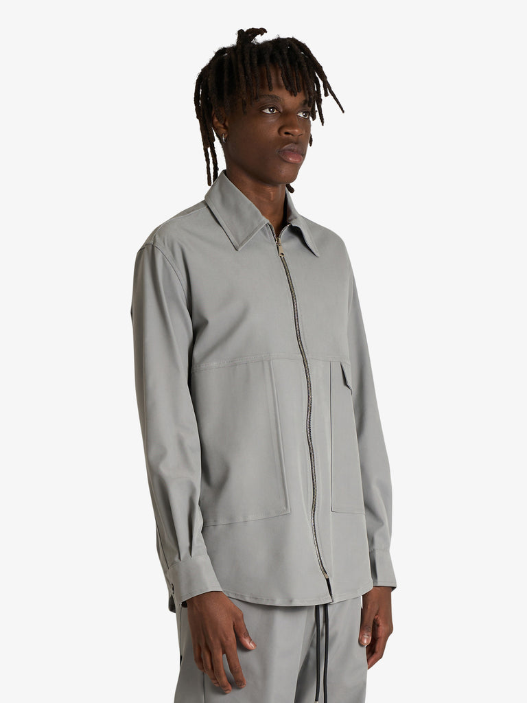 YES LONDON camicia xcm7216 con tasca applicata uomo grigio
