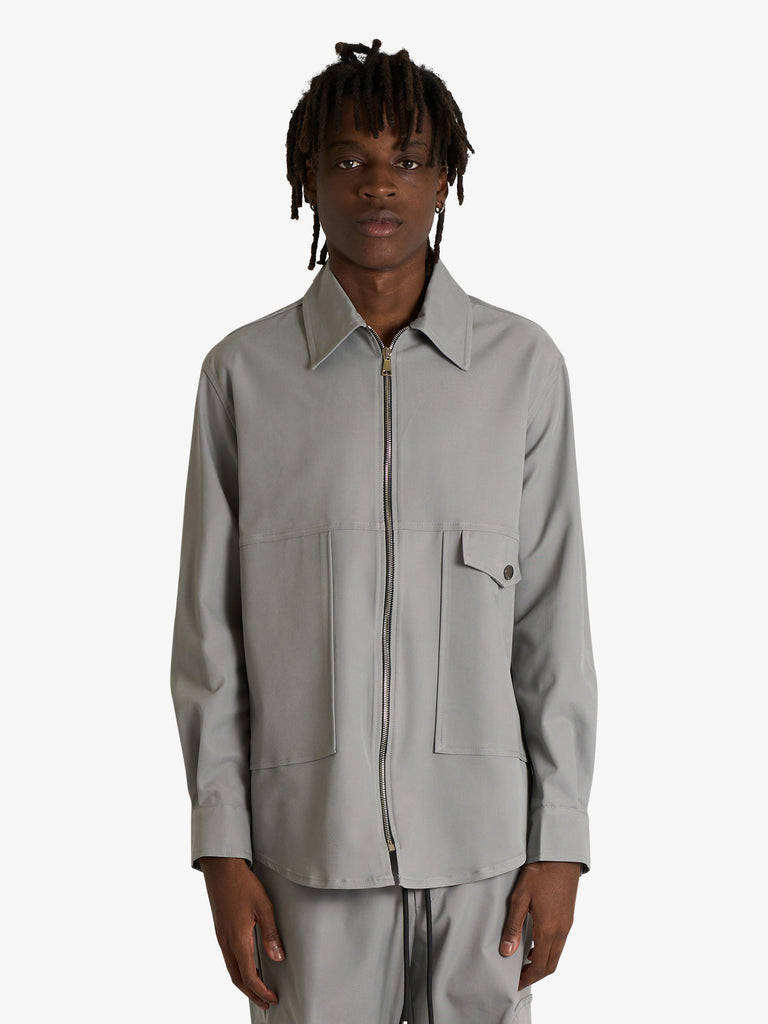 YES LONDON camicia xcm7216 con tasca applicata uomo grigio