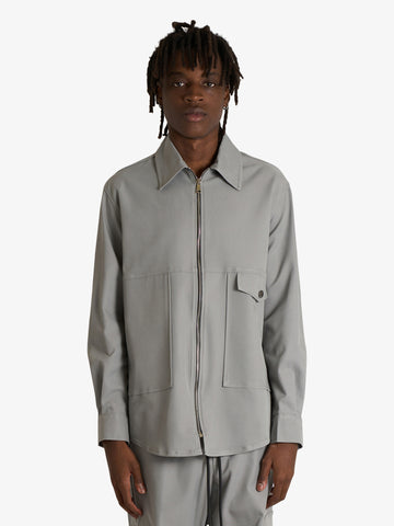 YES LONDON camicia xcm7216 con tasca applicata uomo grigio