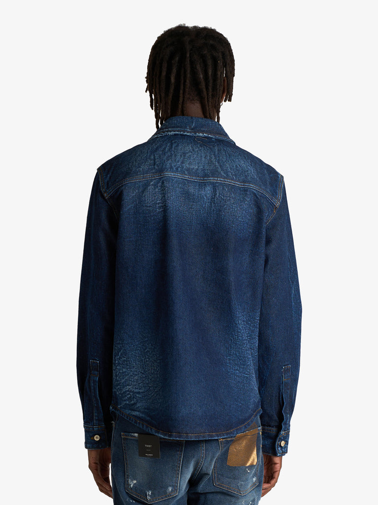 YES LONDON camicia xcm7217 con doppia tasca uomo denim