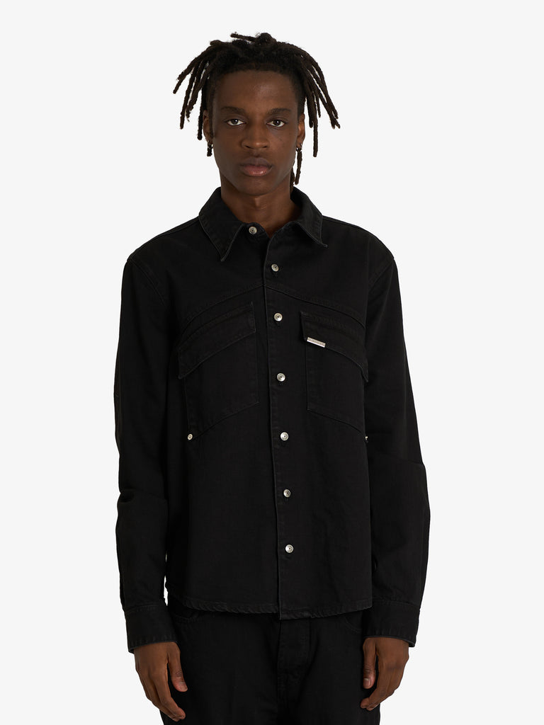 YES LONDON camicia xcm7223 uomo nero cotone