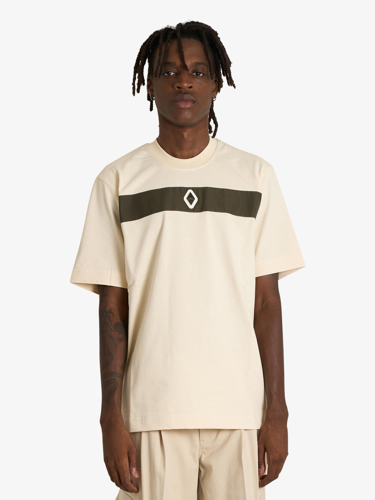 YES LONDON t-shirt xm4209 uomo beige cotone