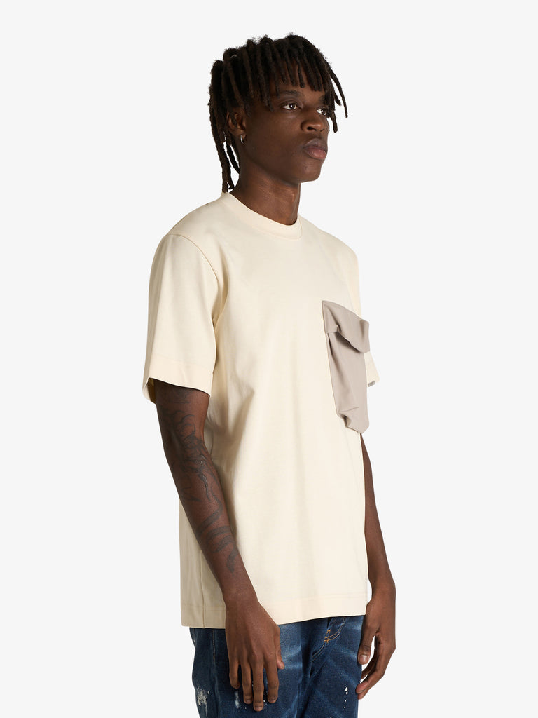YES LONDON t-shirt xm4233 uomo beige cotone