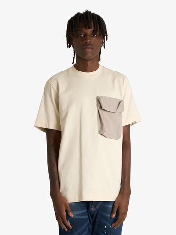 YES LONDON t-shirt xm4233 uomo beige cotone