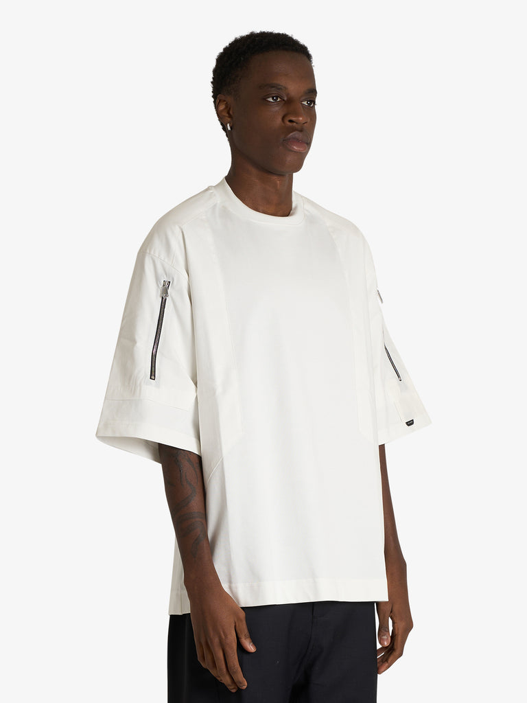 YES LONDON t-shirt con cerniera xm4241 uomo bianco cotone