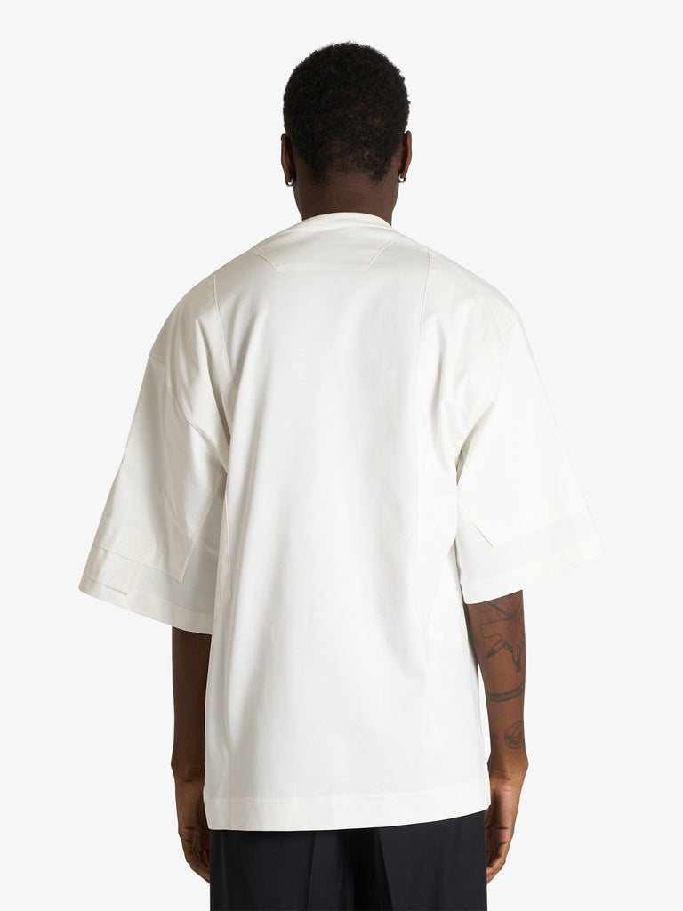 YES LONDON t-shirt con cerniera xm4241 uomo bianco cotone