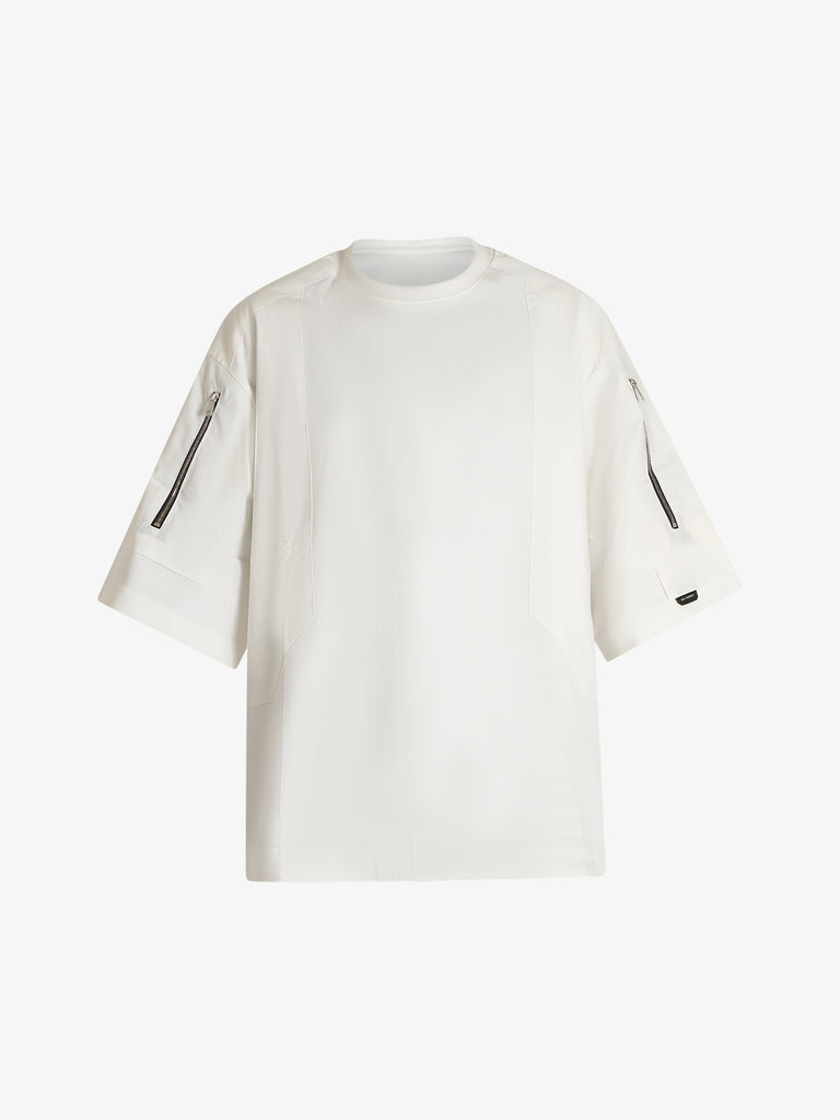 YES LONDON t-shirt con cerniera xm4241 uomo bianco cotone