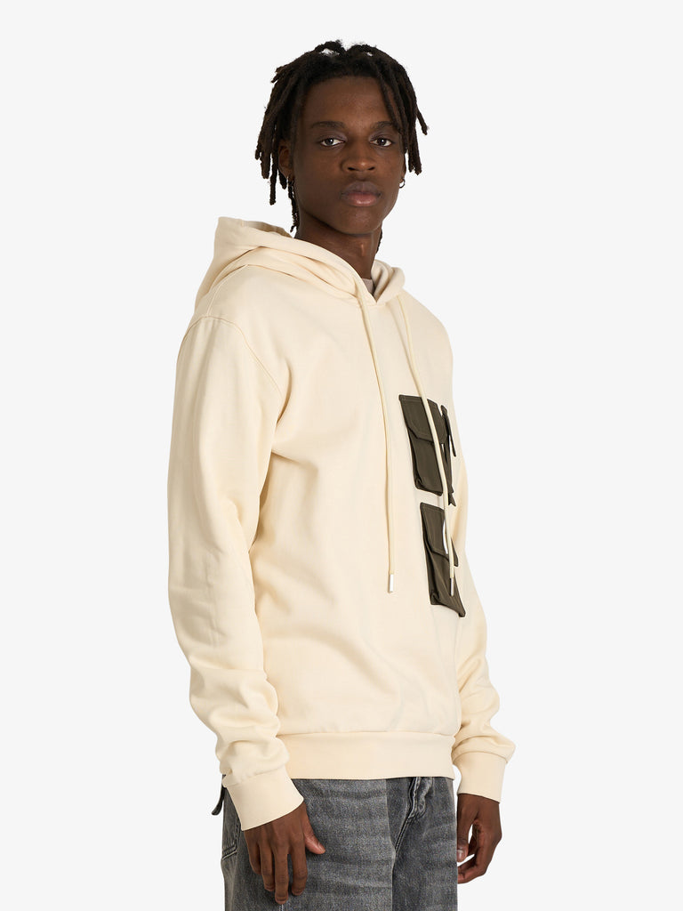 YES LONDON felpa con cappuccio xmf3958 uomo beige cotone