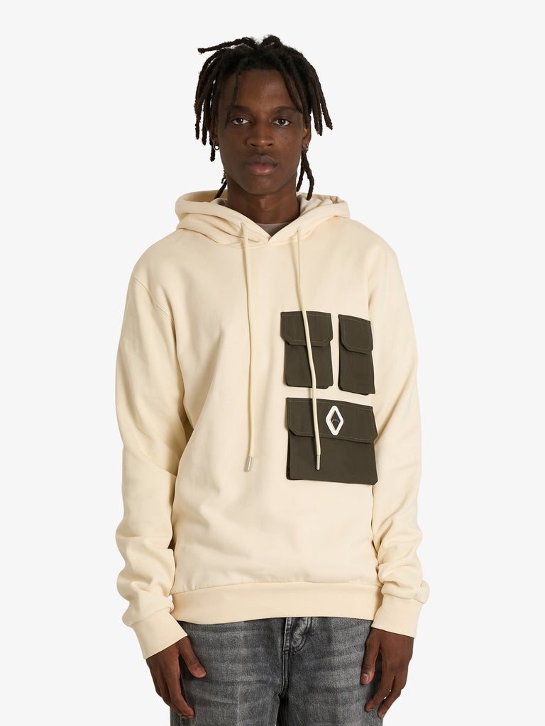 YES LONDON felpa con cappuccio xmf3958 uomo beige cotone