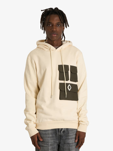 YES LONDON felpa con cappuccio xmf3958 uomo beige cotone